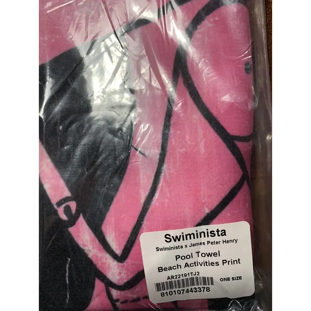 Swiminista x James Peter Henry Pool Beach Activities Print Towel NEW